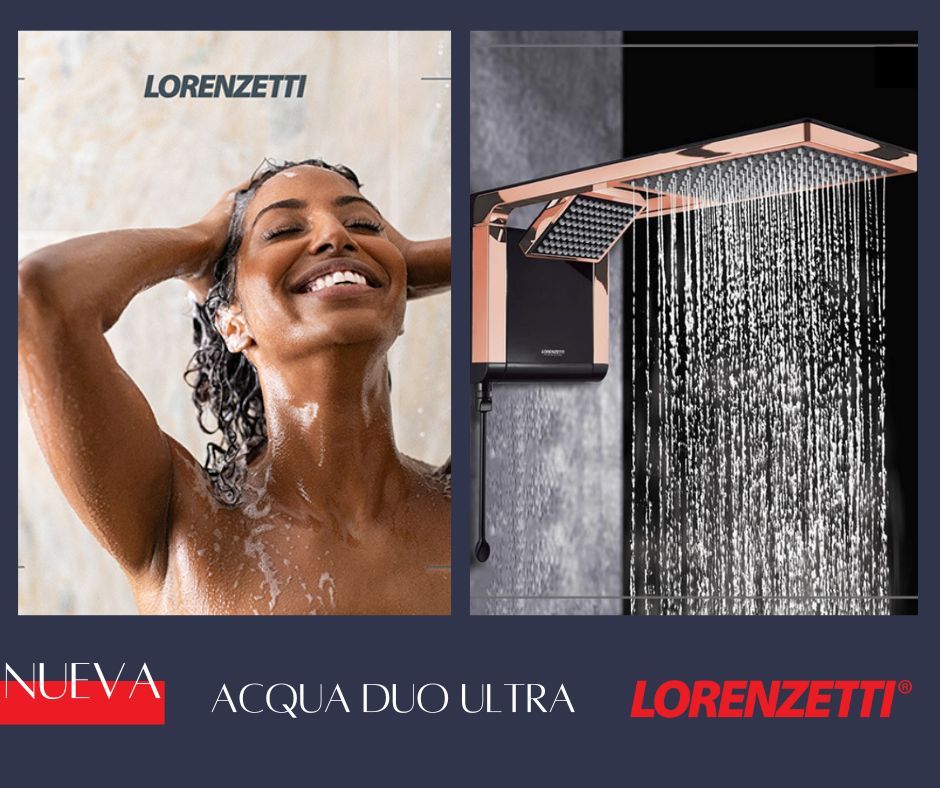 Regadera Eléctrica 220V Acqua Duo Ultra Rose Gold Lorenzetti 2