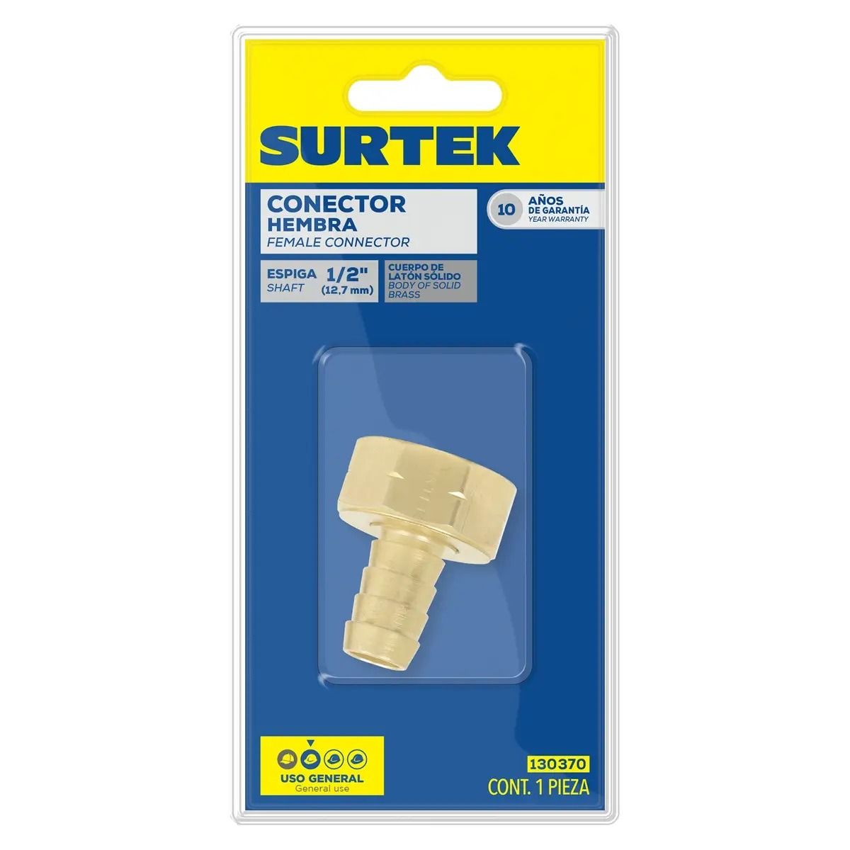 Conexión Para Manguera 1/2" Hembra 130370 Surtek 2