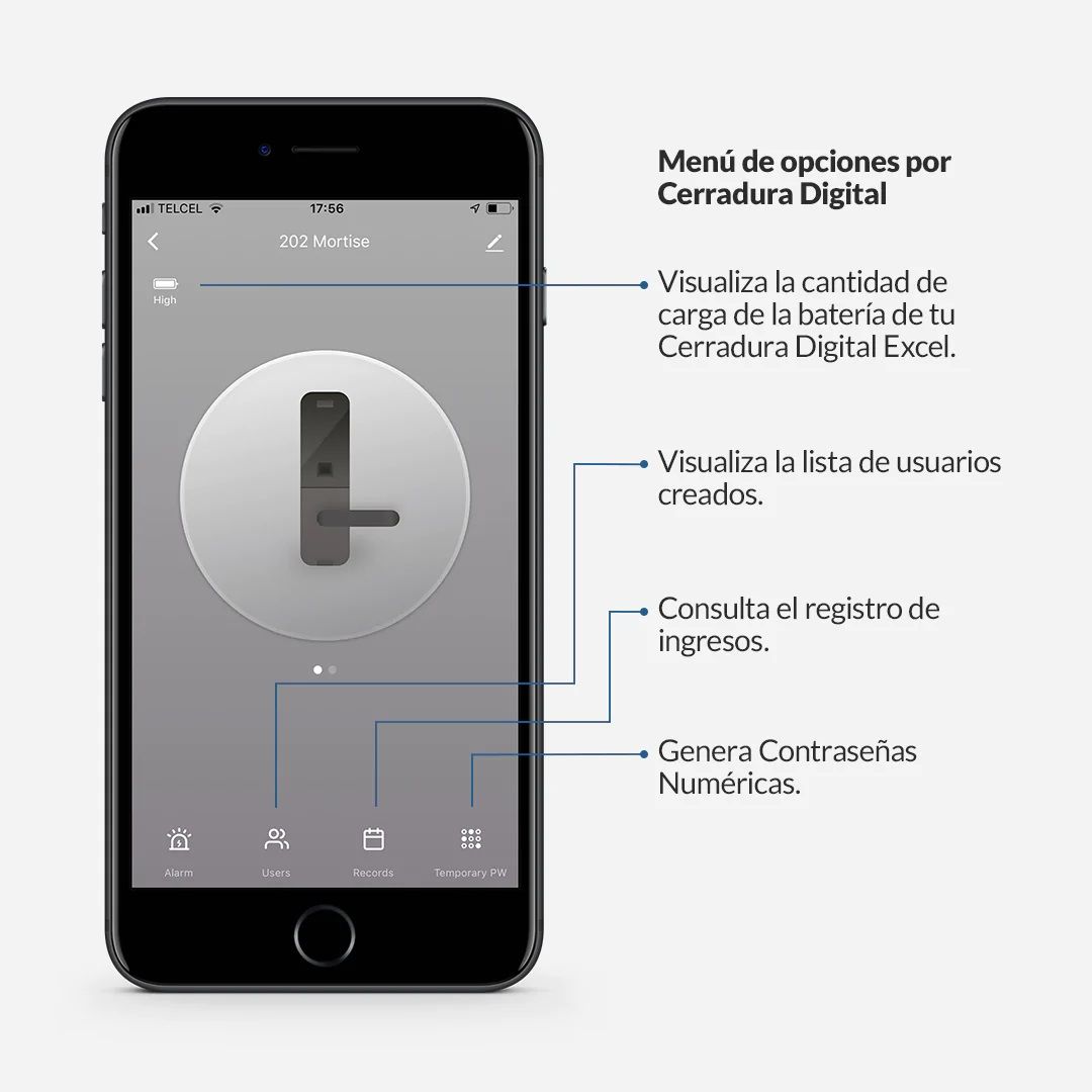 Cerradura WiFi con Huella Digital (Mortise) 202 Excel 6