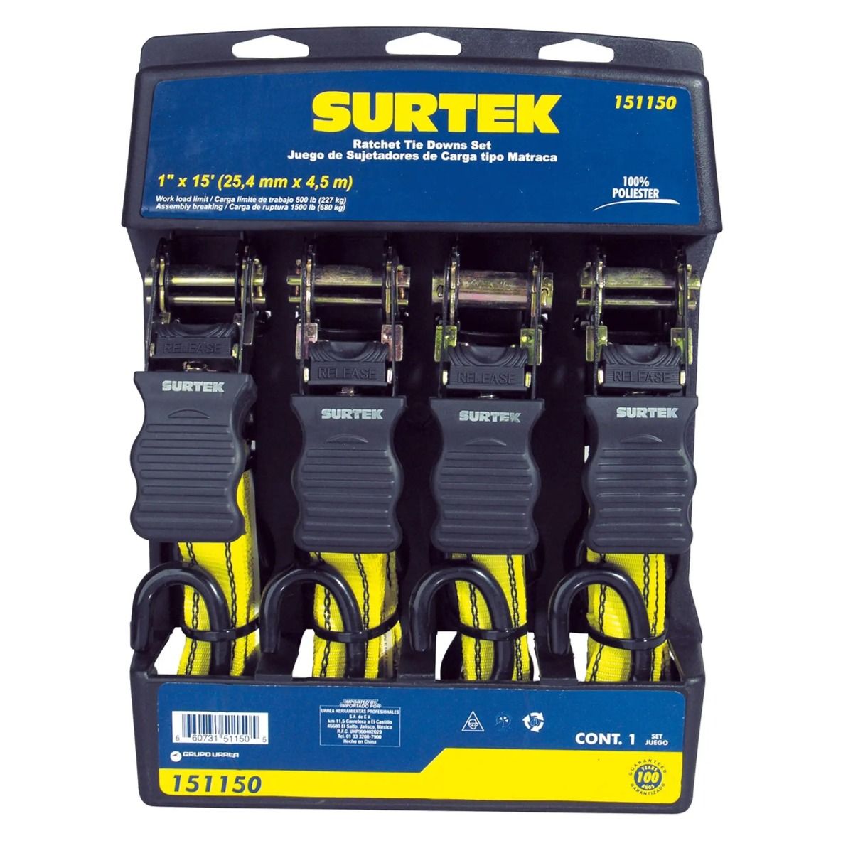 Juego de sujetadores tipo matraca 4Pz 151150 Surtek 2