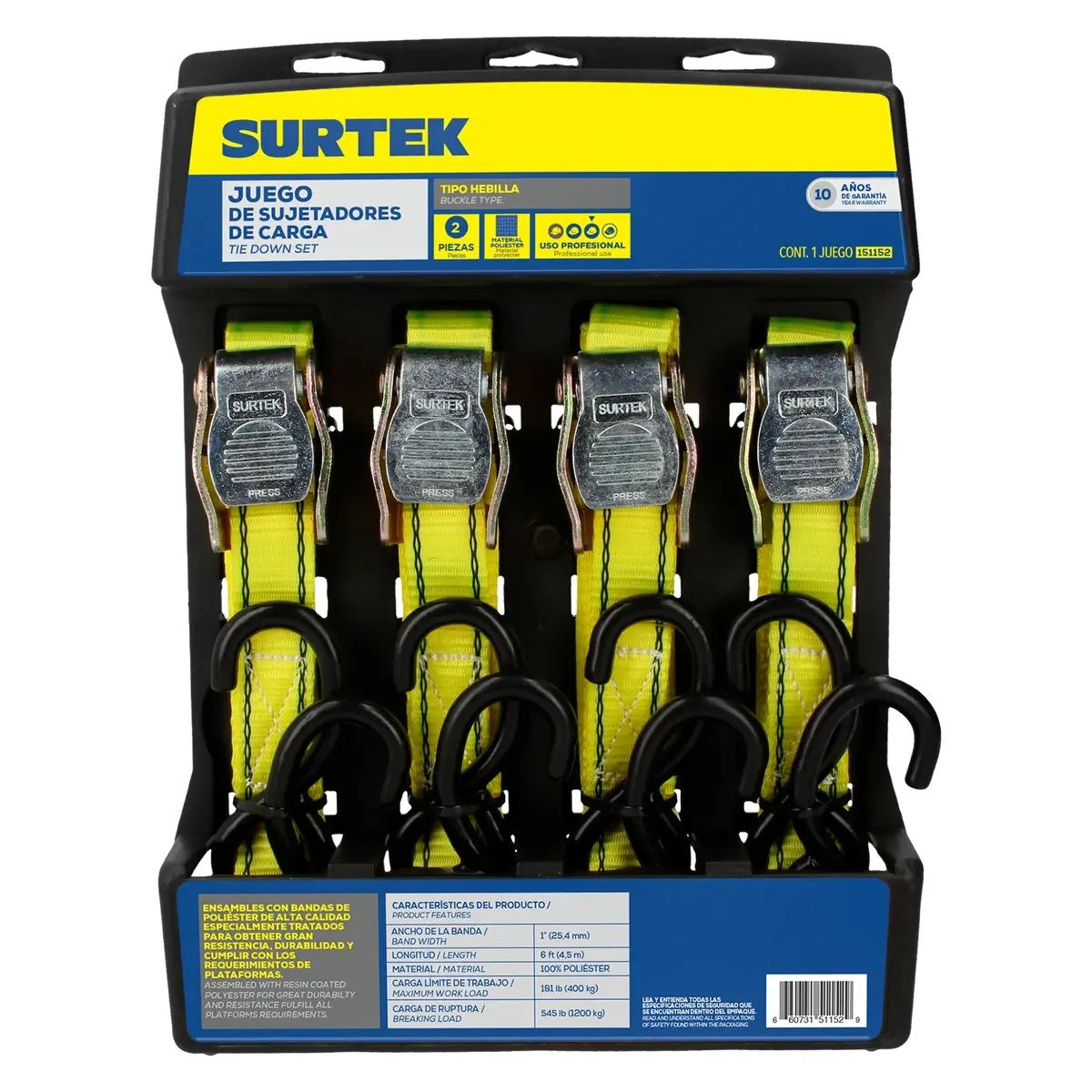 Juego de Sujetadores Tipo Hebilla, 4 Pz 151152 Surtek 2