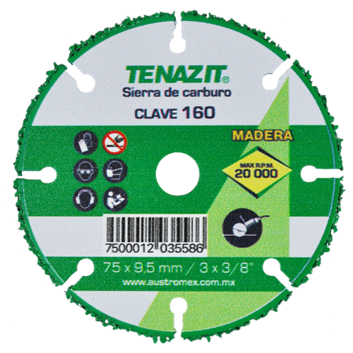 Sierra de Carburo para Taladró 75x9,5 mm/3x3/8" 160 Tenazit 2