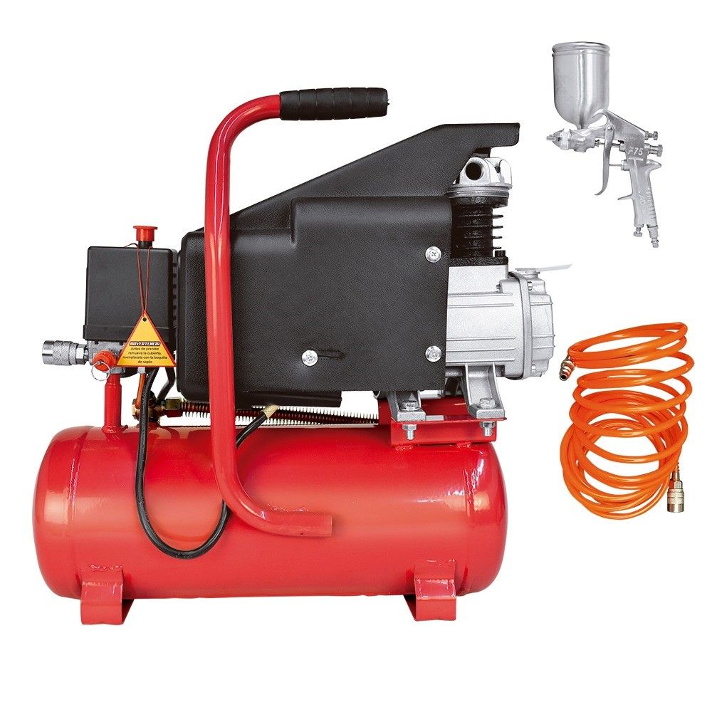 Combo Compresora 2 HP 10Lts Pistola y Manguera 2001 Adir 2