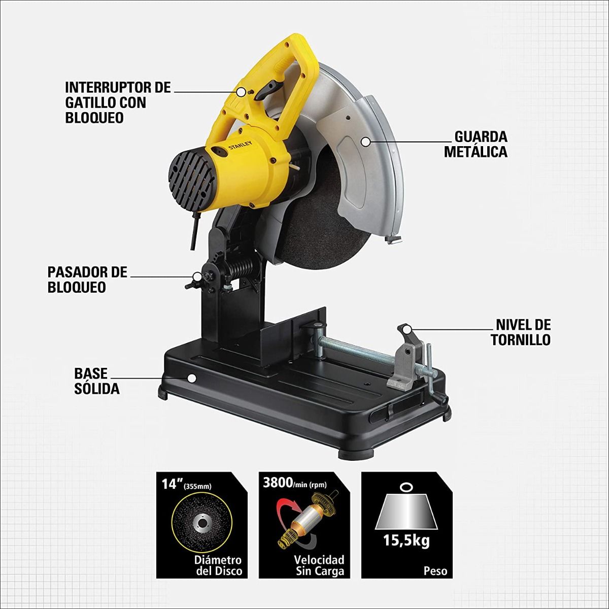 Cortadora de Metal 14" 2200W SSC22 Stanley 2