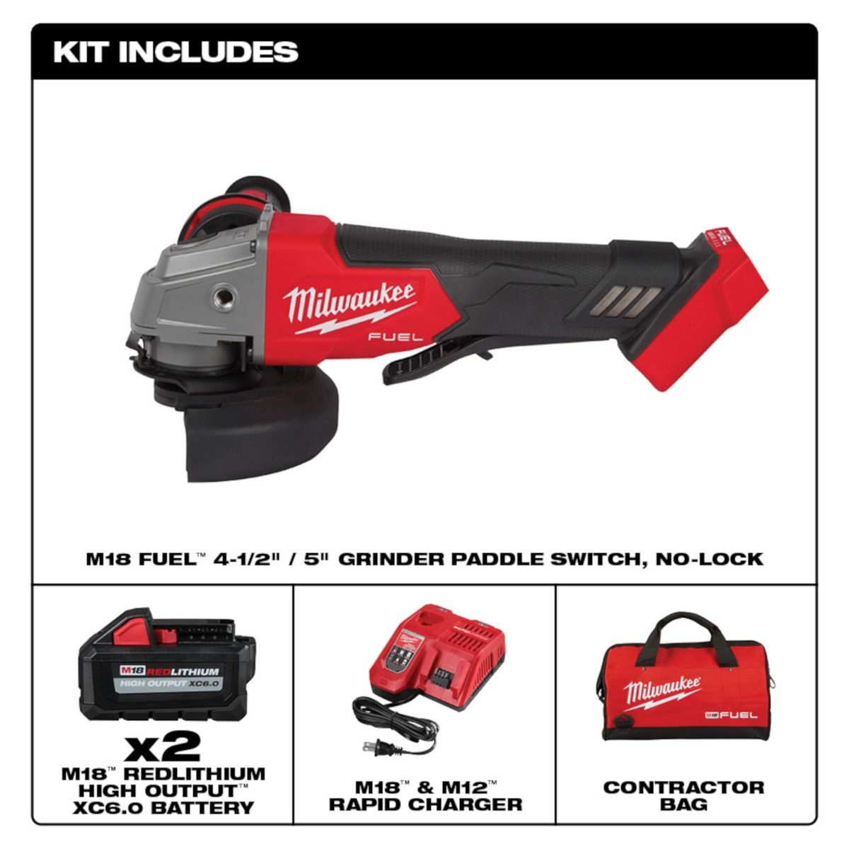 Miniesmeriladora Con Freno M18 FUEL™ De 4-1/2" / 5" 2880-22 Milwaukee 2