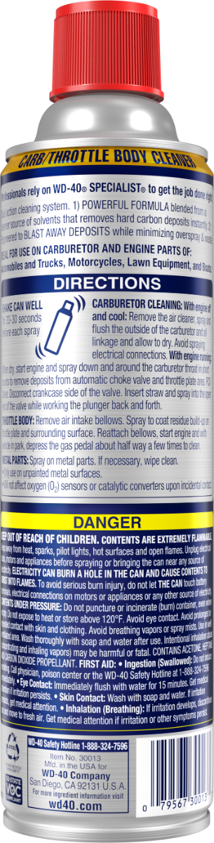 Limpiador Specialist Carb/Throttle Body Cleaner 13.5 OZ WD-40 3