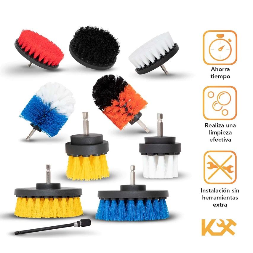 Cepillo para Taladro Juego 10 Piezas para Limpieza Cerdas Multiusos 300159 Kingsman 2