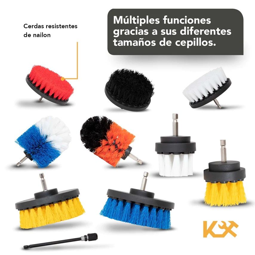 Cepillo para Taladro Juego 10 Piezas para Limpieza Cerdas Multiusos 300159 Kingsman 3