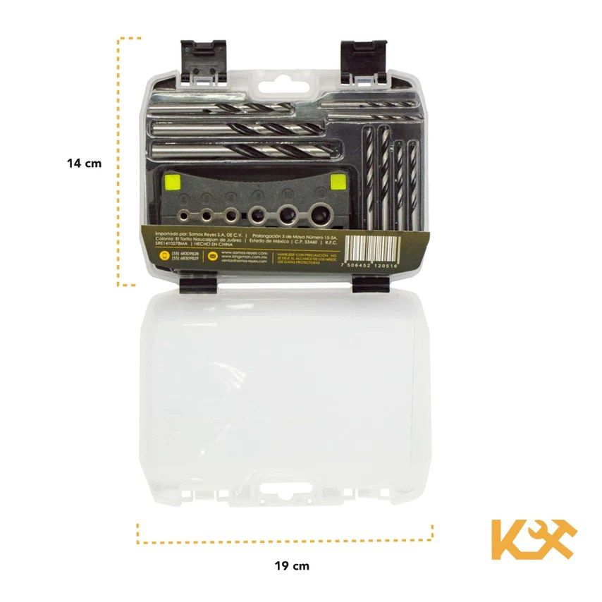 Guia para Taladro Plantilla en V de 4-12 mm C/9 Brocas para Madera 3-10 mm 300225 Kingsman 5