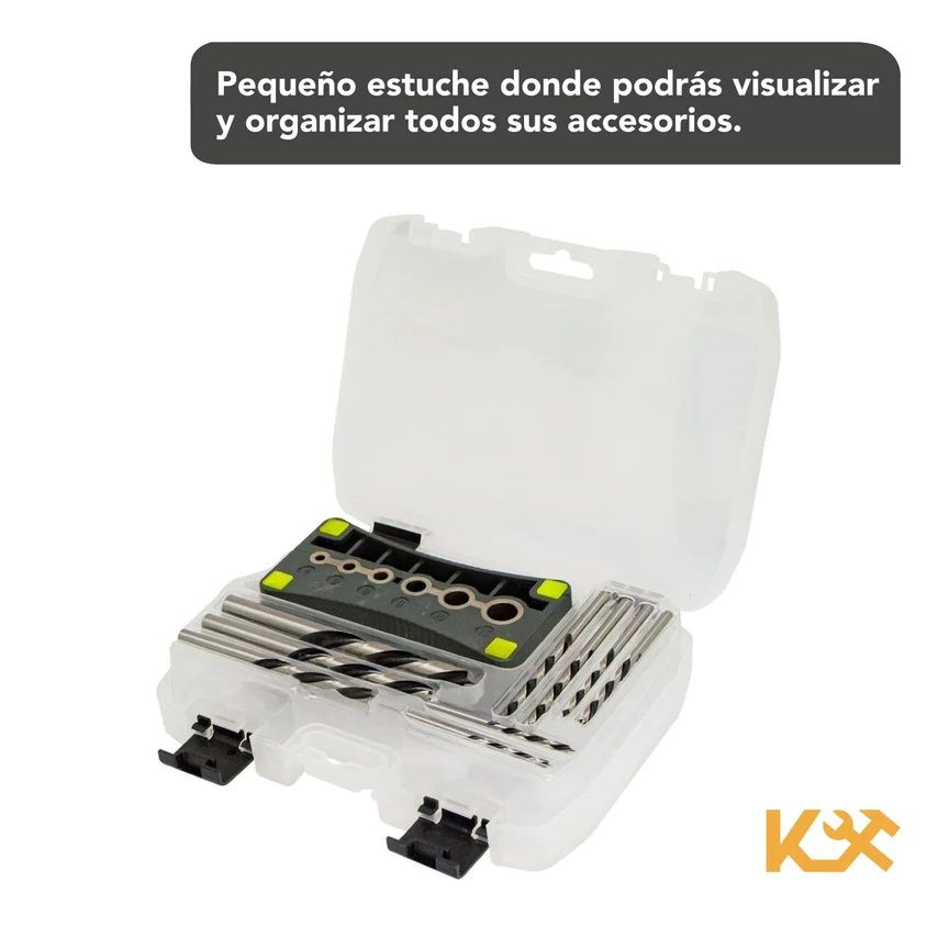 Guia para Taladro Plantilla en V de 4-12 mm C/9 Brocas para Madera 3-10 mm 300225 Kingsman 6