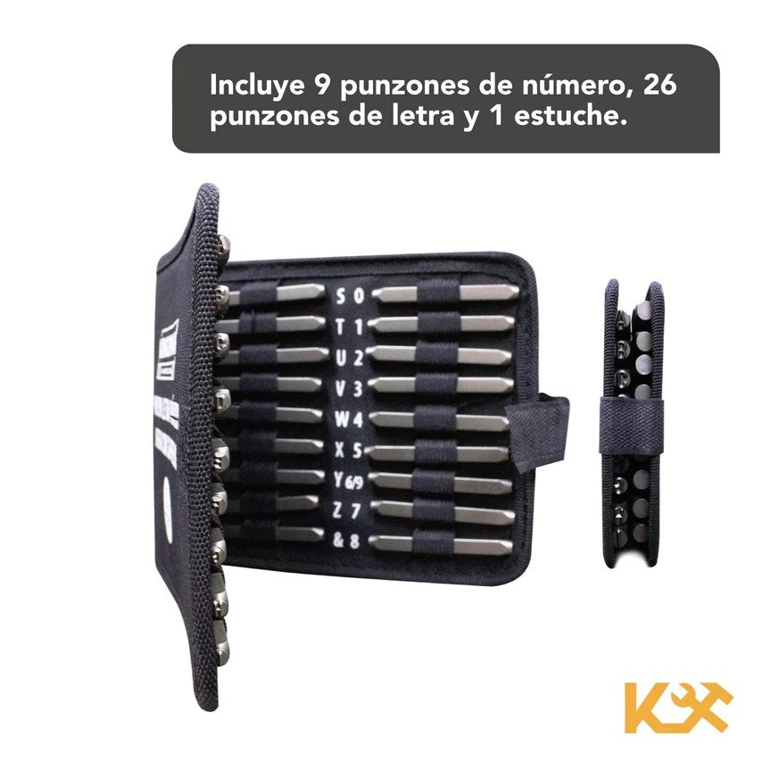 Punzon Letra y Número Juego con 36 Piezas 4 mm 300330 Kingsman 4