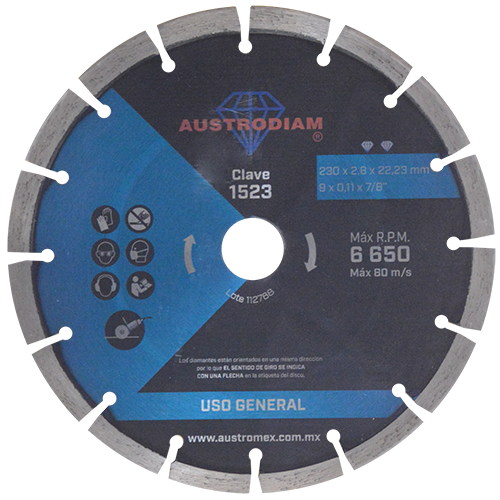 Disco de diamante segmentado Uso General 1523 Austromex