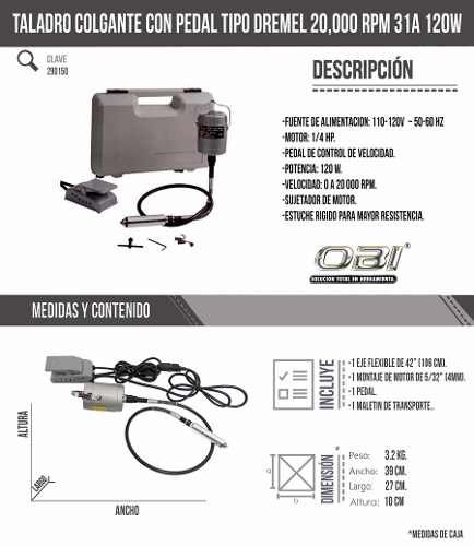 Taladro Colgante con Pedal 290150 OBI 7