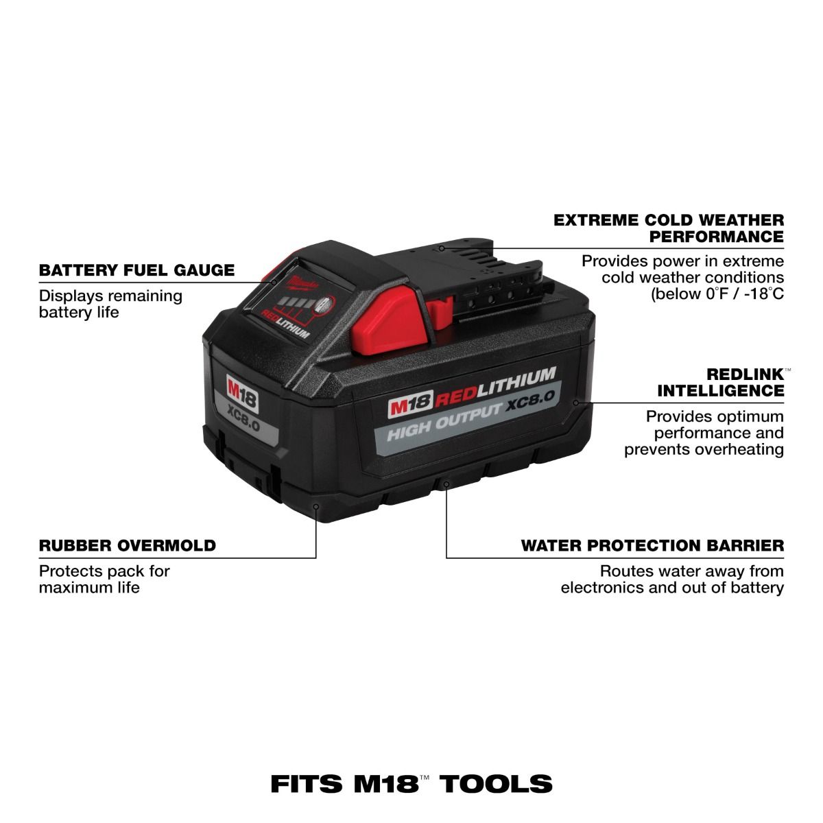 Batería M18™ REDLITHIUM™ HIGH OUTPUT™ XC8.0 48-11-1880 Milwaukee 3