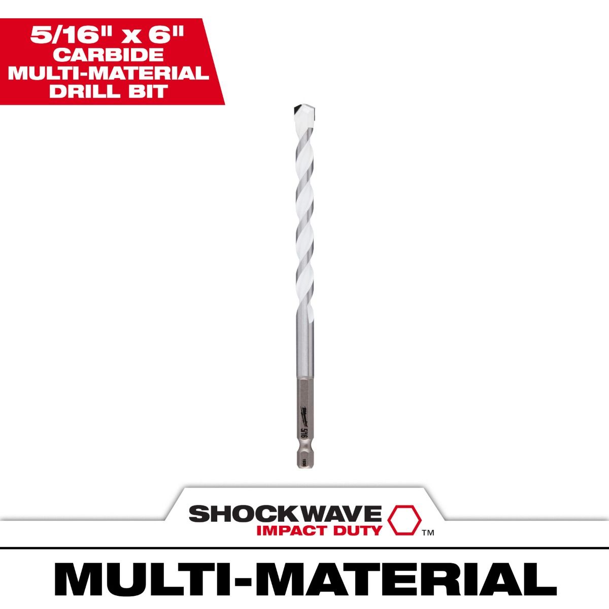 Broca de carburo Multi Material 5/16" X 6” 48-20-8888 Milwaukee 3