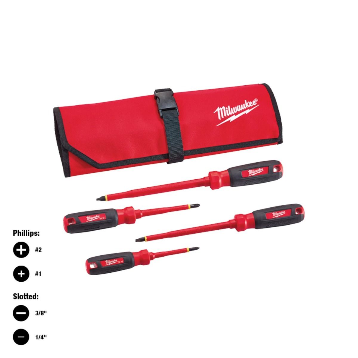 Juego de desarmadores aislados 1000V 4 Pz 48-22-2204 Milwaukee 2