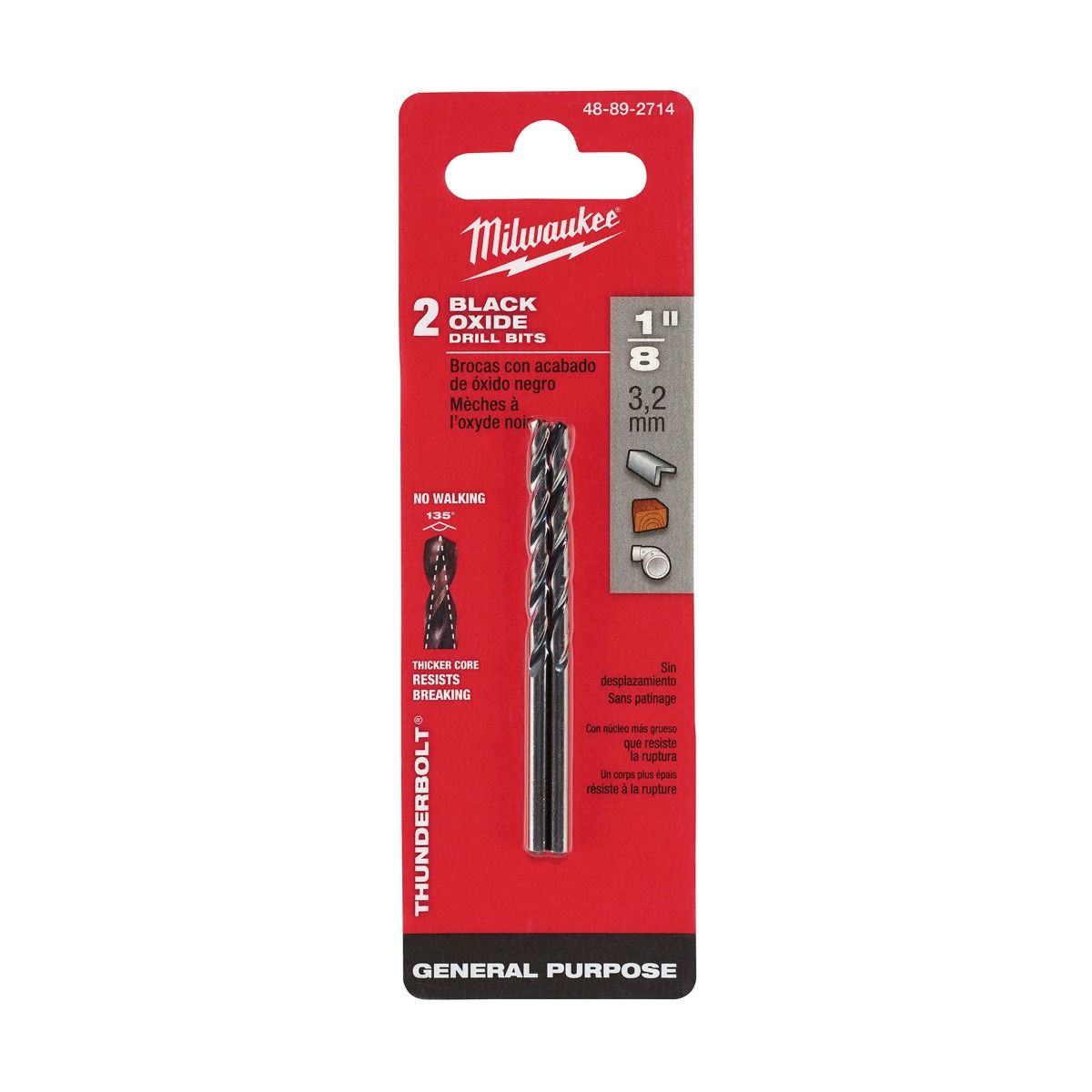 Broca Alta velocidad 1/8” 48-89-2714 Milwaukee