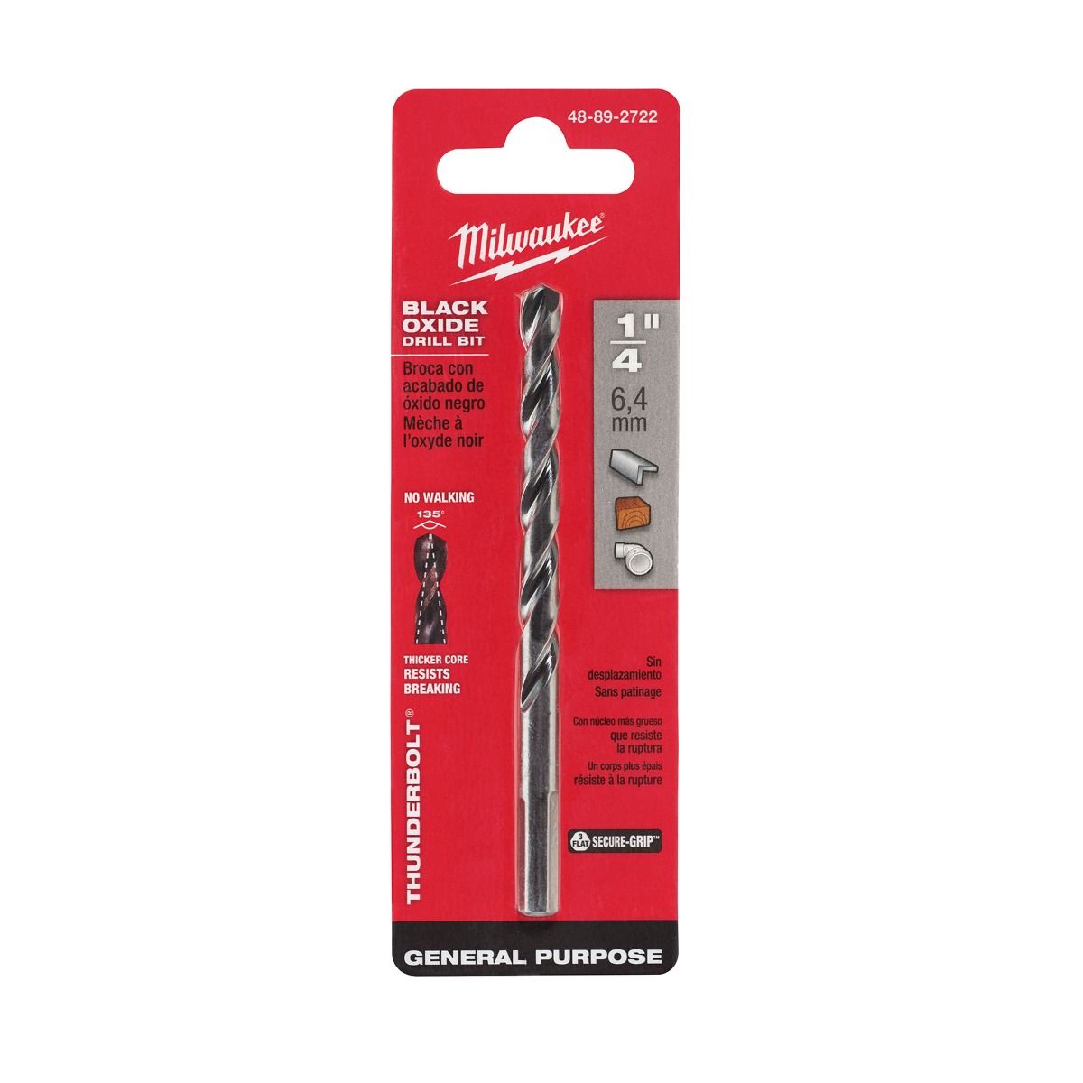 Broca Alta Velocidad 1/4” 48-89-2722 Milwaukee 3