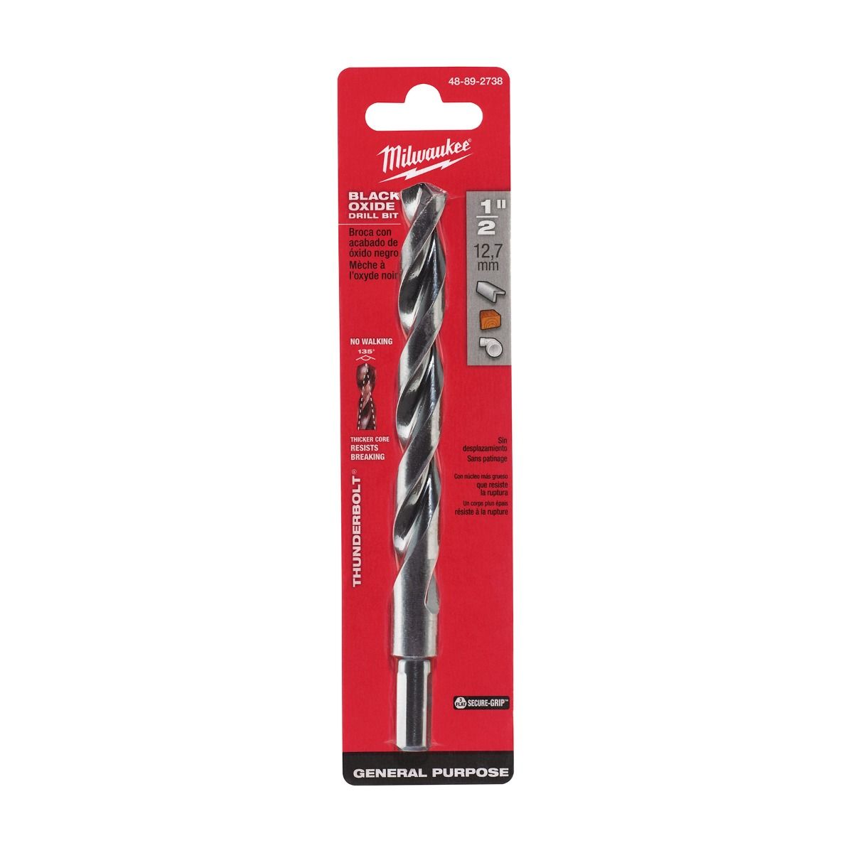 Broca Alta Velocidad 1/2” 48-89-2738 Milwaukee 5