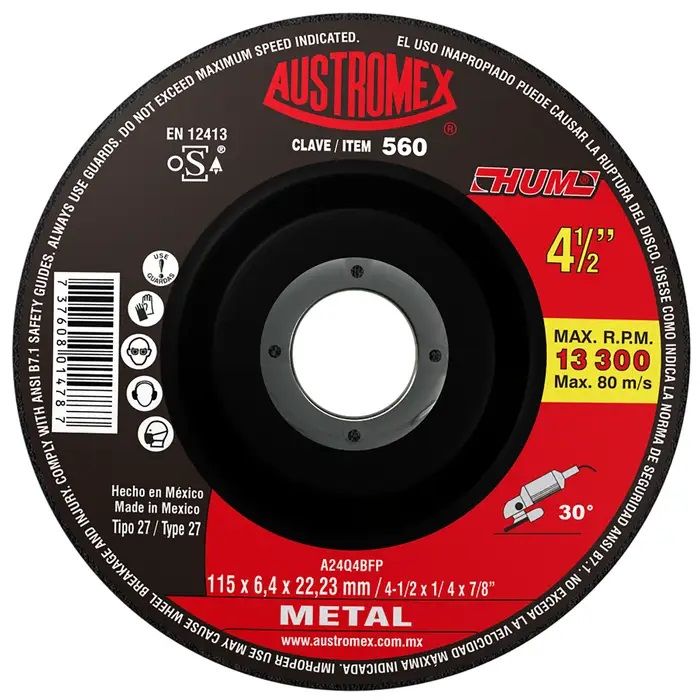 Disco Desbaste De Metal 4-1/2” 560 Austromex