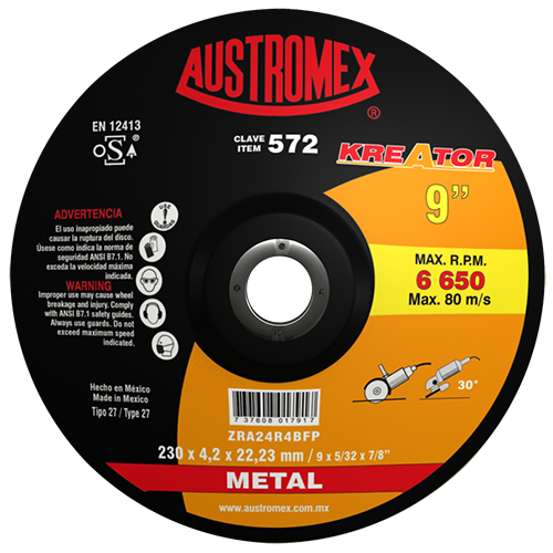 Disco corte de metal 9 Pulg 572 Austromex