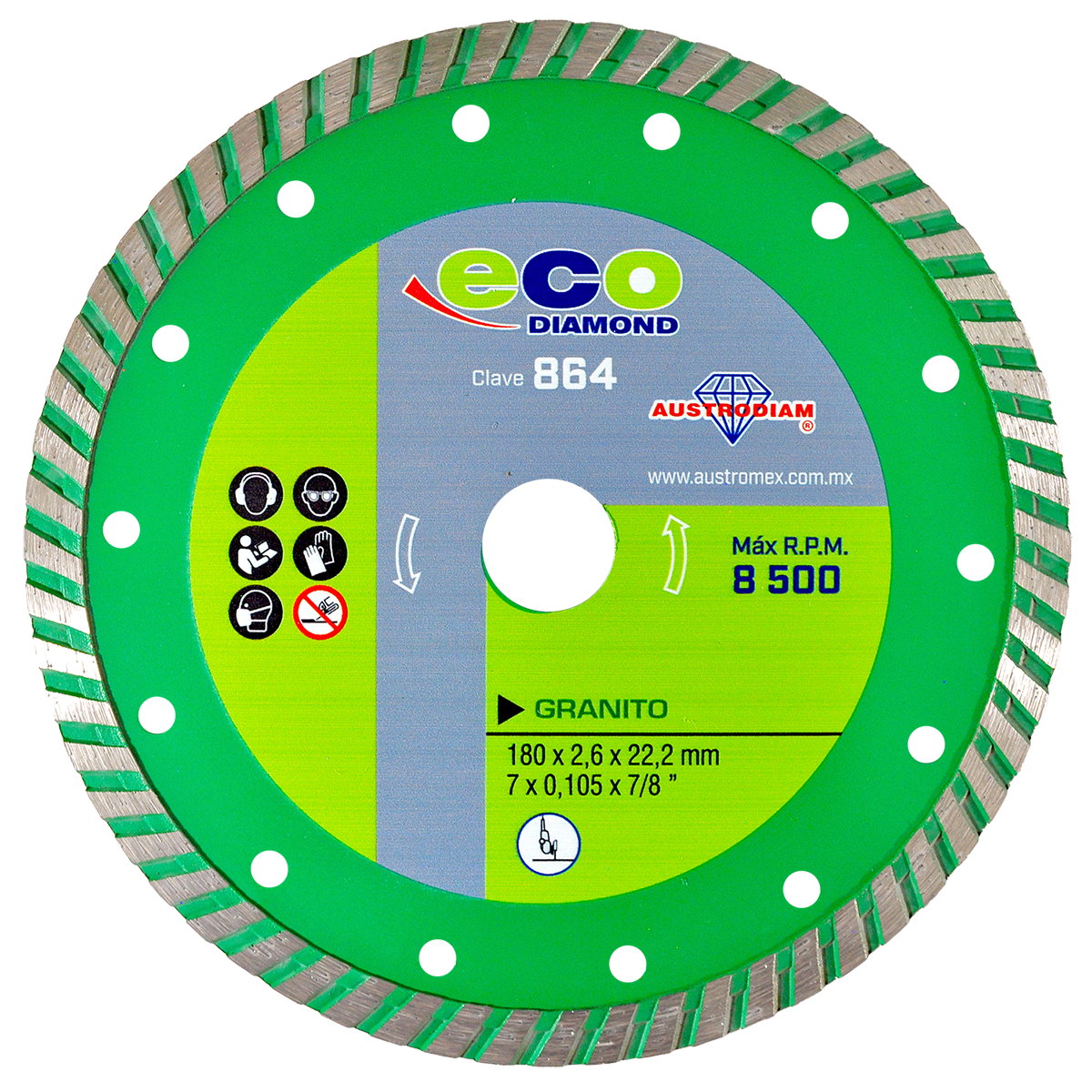 Disco de Diamante Turbo Granito 7” 864 Austromex