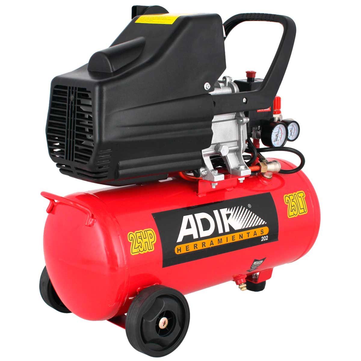 Combo Compresora Pistola y Manguera 25L 2.5HP 202 ADIR 3