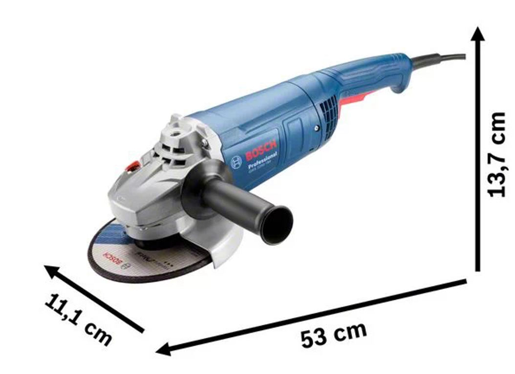 Amoladora Angular 9" 2200W 6,500 rpm GWS 2200-230 18F2.0 Bosch 2