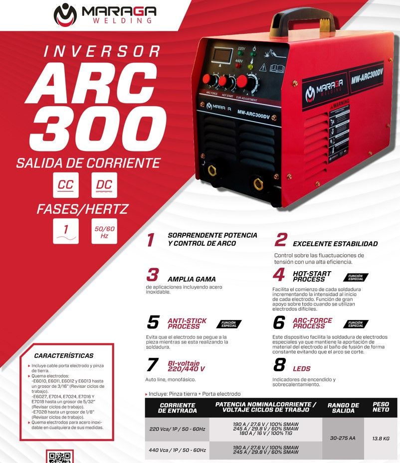 Soldadora inversora ARC300 Maraga 2