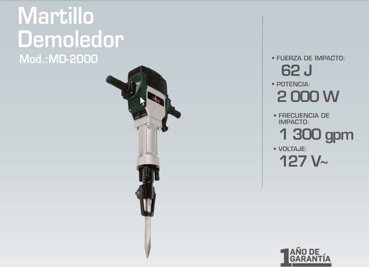 Martillo demoledor 2000W MD-2000 OAKLAND 2