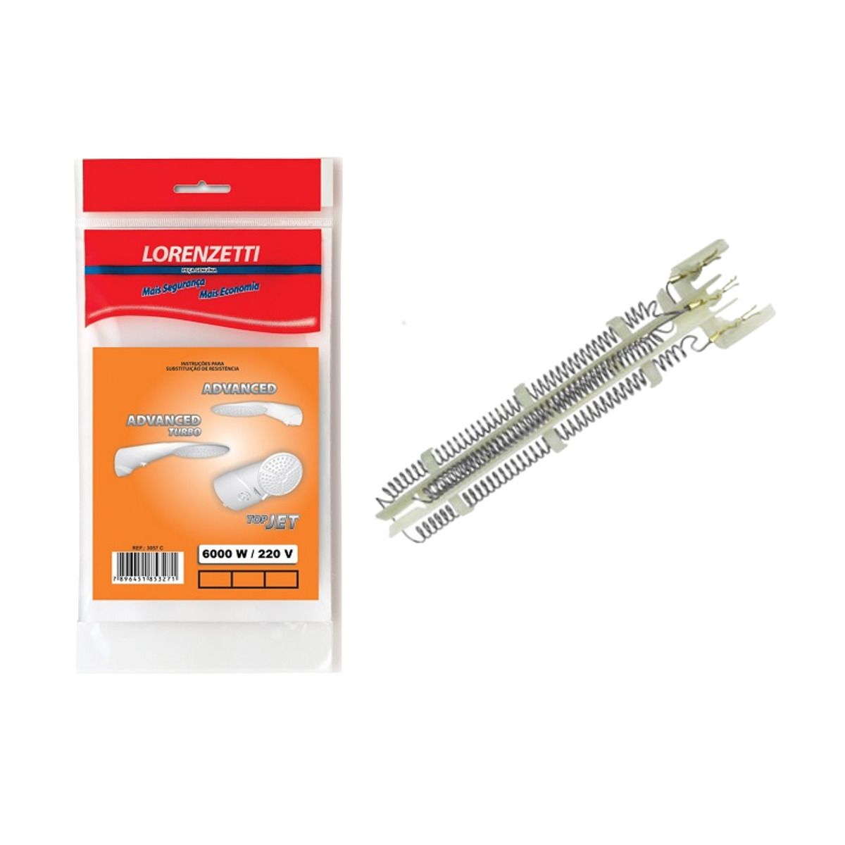 Resistencia para regadera eléctrica Advanced/Top Jet 220V Lorenzetti 2