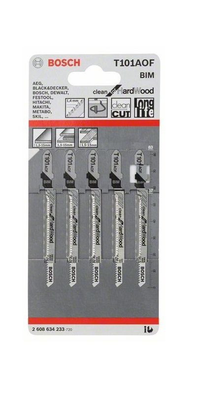 Segueta para caladora T101BIF/T101AOF/T234X Bosch