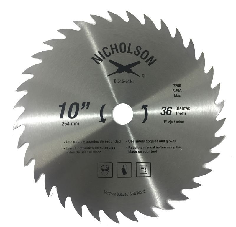 Sierra para madera diente grueso 515-51 10 Pulg Nicholson
