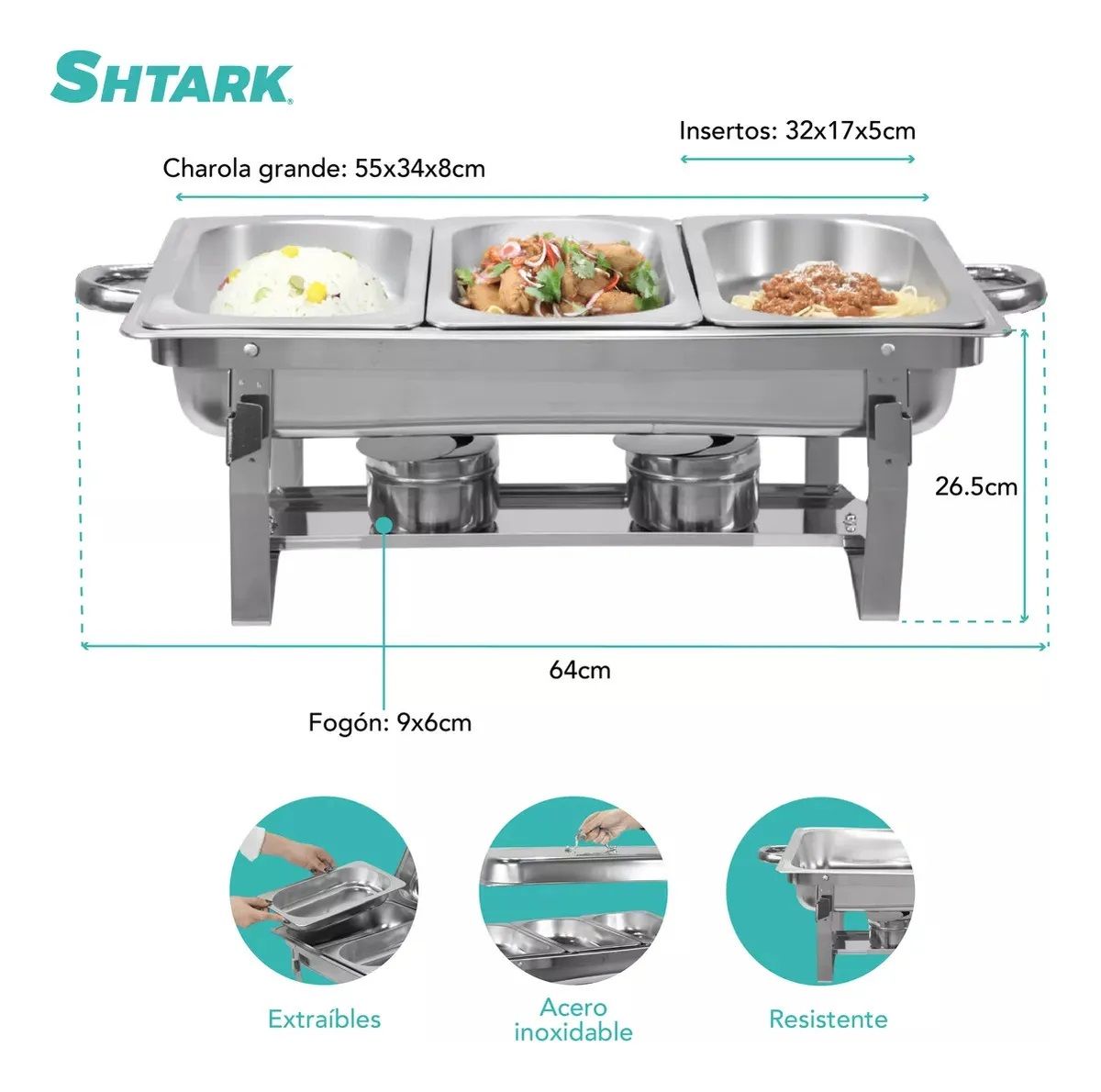 Charolas Para Buffet 3Pzs SHTCBAI Shtark 3