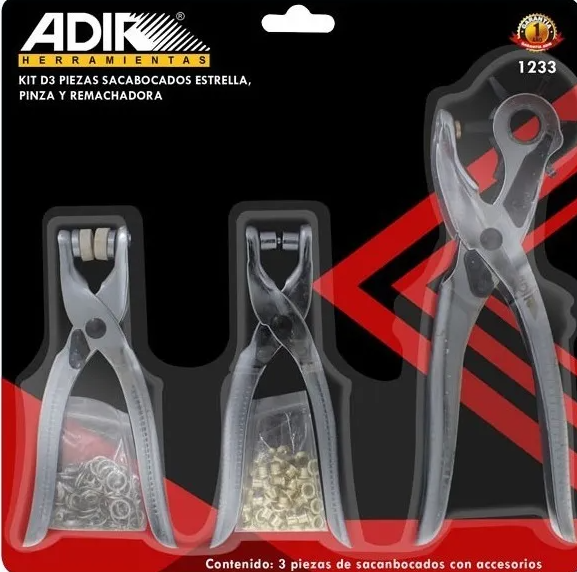 Sacabocado pinza y ojilladora 3 Pz 1233 ADIR 5