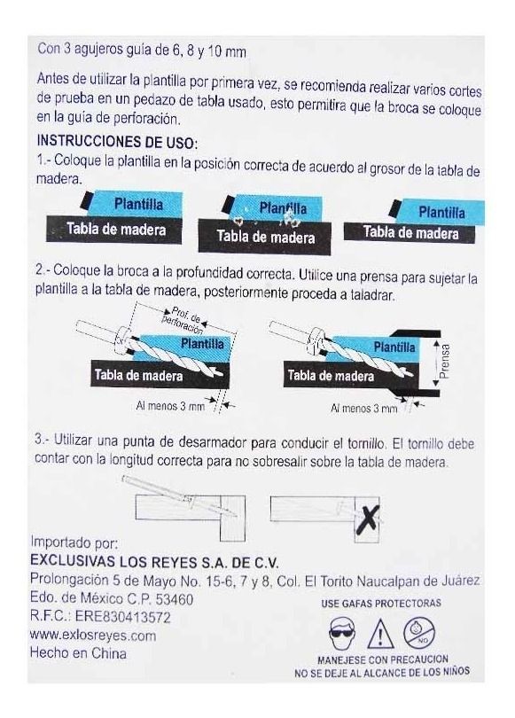 Plantilla para perforaciones 15 grados 290159 OBI 4
