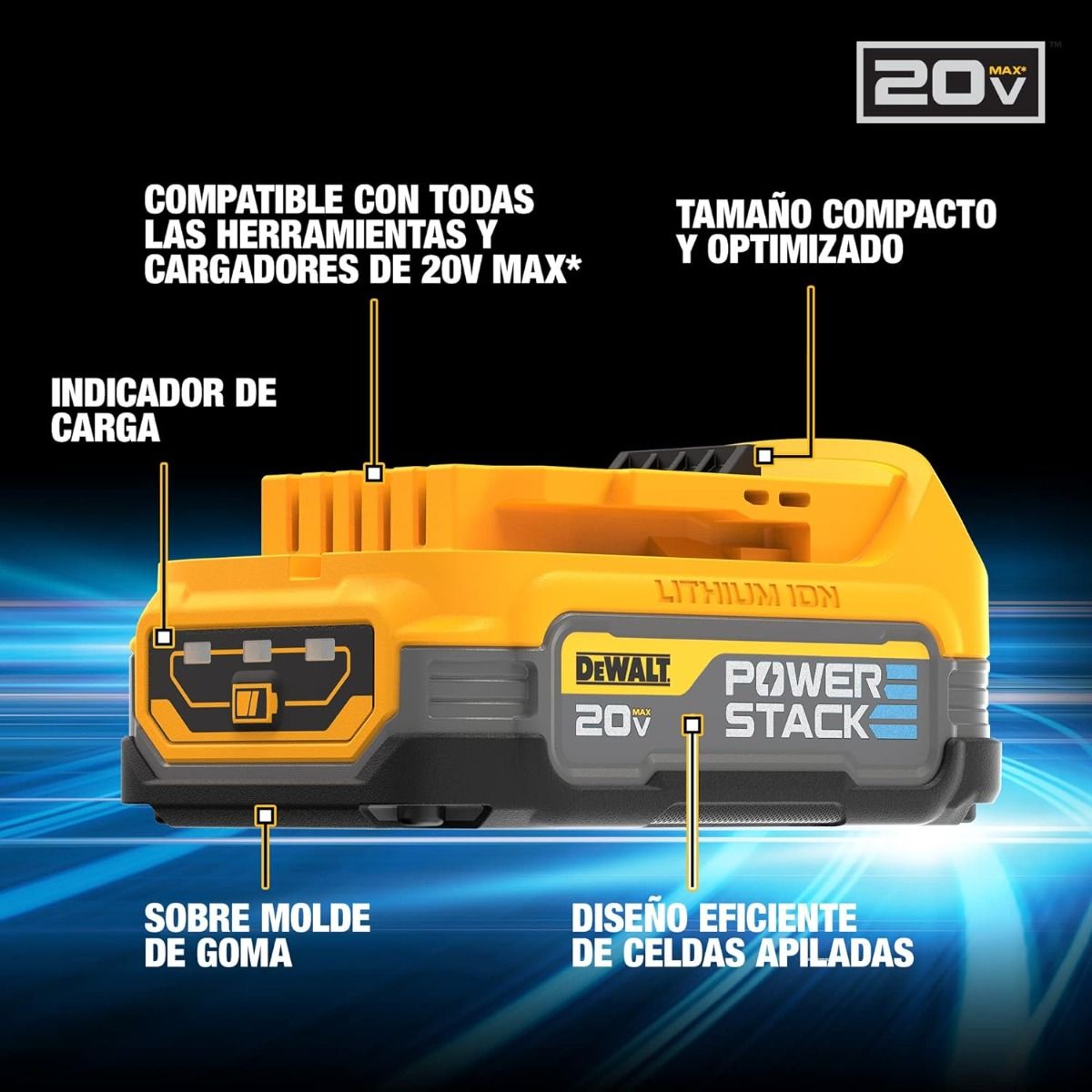 Batería POWERSTACK 1.7Ah 20V MAX* DCBP034-B3 DeWalt 6