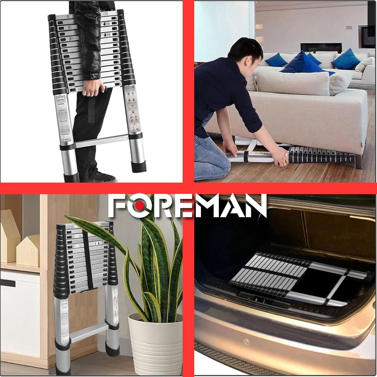 Escalera Telescópica 3.8M FO-ET Foreman 2