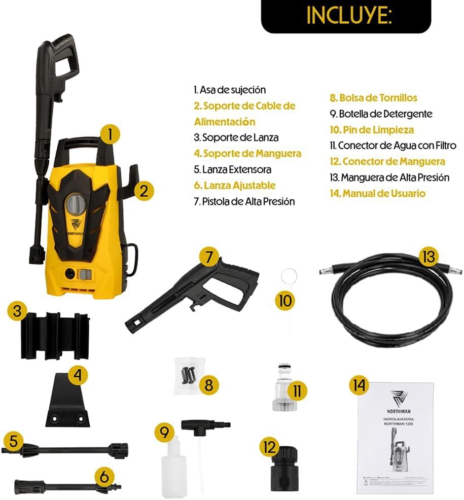 Hidrolavadora Eléctrica 1450 PSI Northman 6