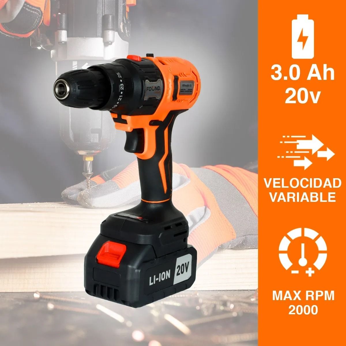 Combo Inalámbricos 20V HR4EN1-10 Found Tools 4