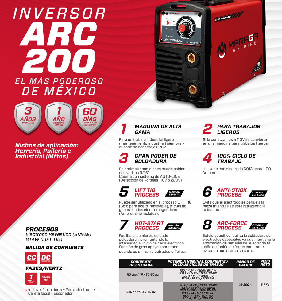 Soldadora Inversora ARC200 Maraga 2