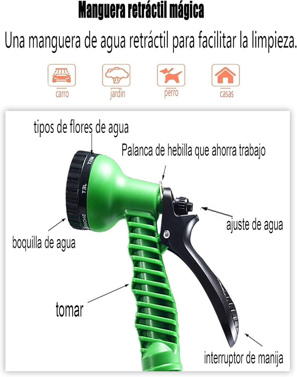 Manguera Expandible 30M con Aspersor 4