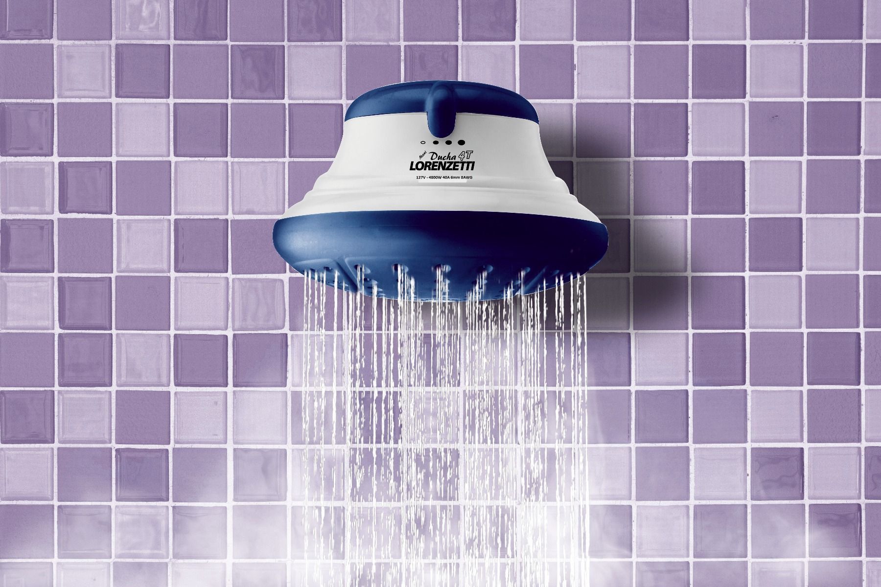 Regadera Bella Ducha 4T Ultra Azul Lorenzetti, 4 temperaturas. 2