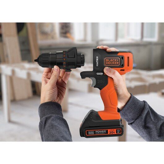 Taladro Inalámbrico 20V MAX* MATRIX™ con 6 Cabezales Intercambiables MTX20K6A Black & Decker 4