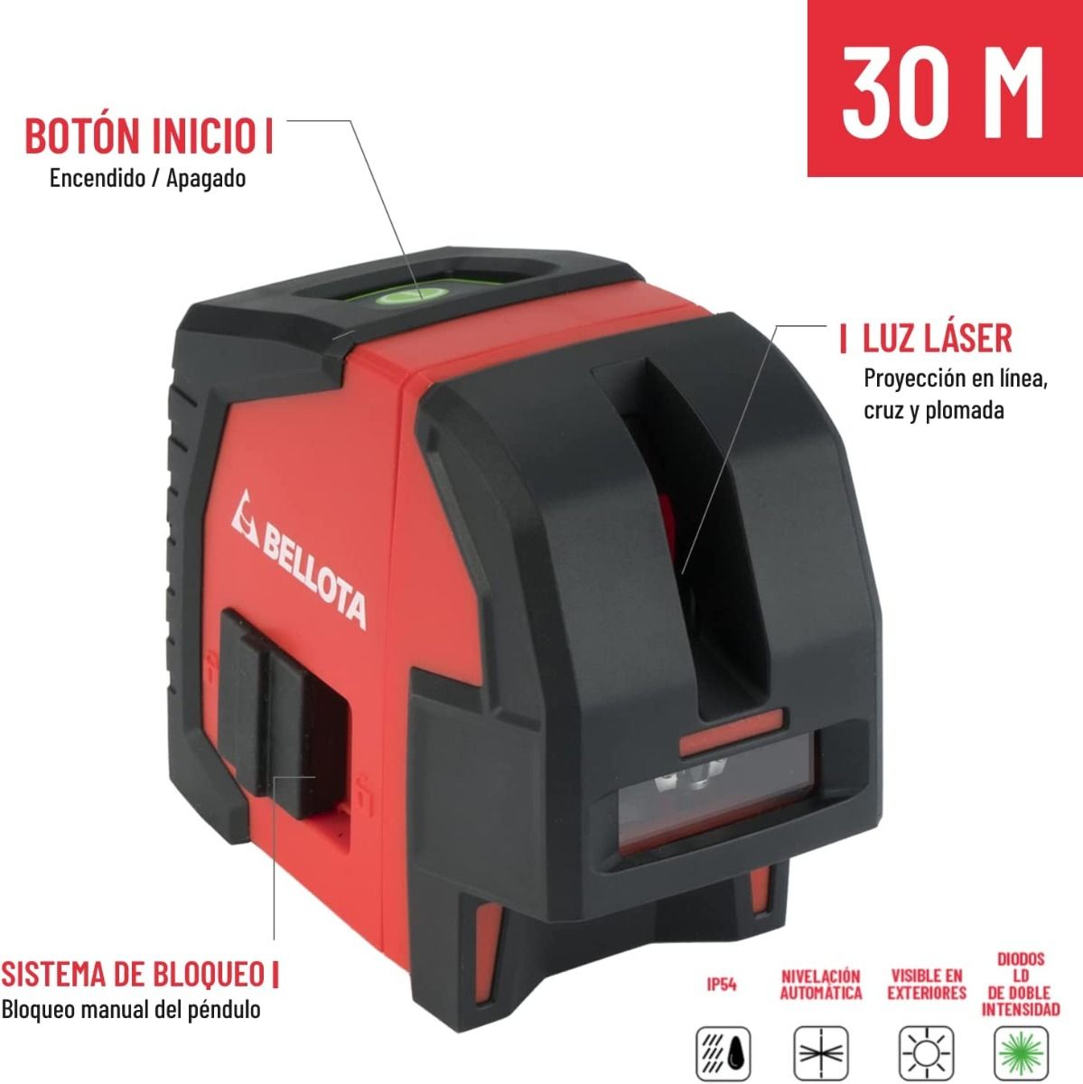 Nivel Láser 30M verde LASER30M Bellota 2