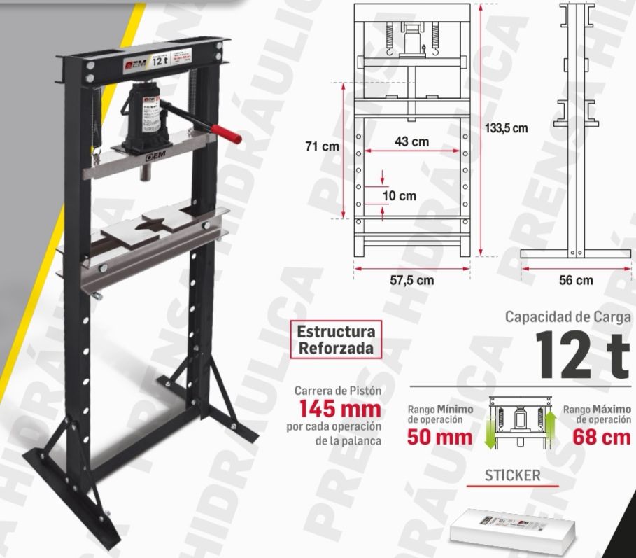 Prensa hidráulica 12 toneladas HPR12C OEM 6