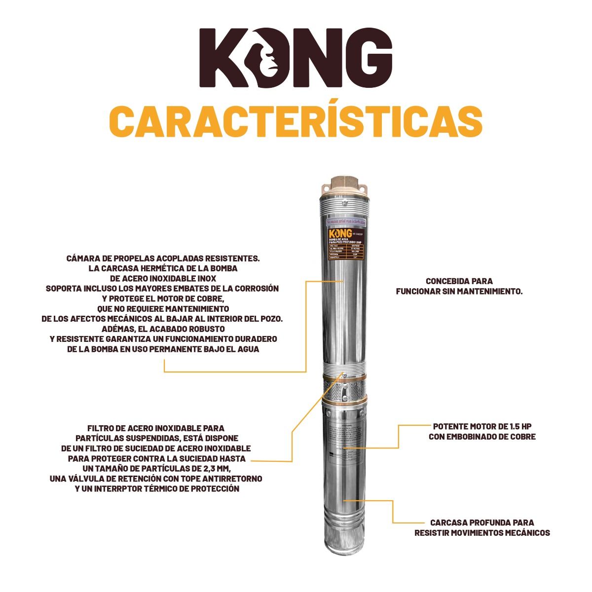 Bomba Tipo Bala 1.5 HP K0-BA212P Kong 4