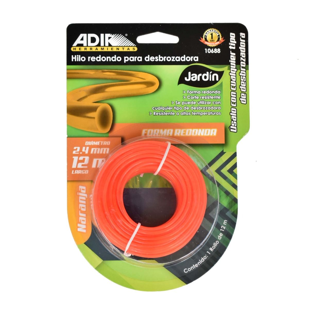 Hilo Para Desbrozadora 2.4 mm 12m 10688 Adir