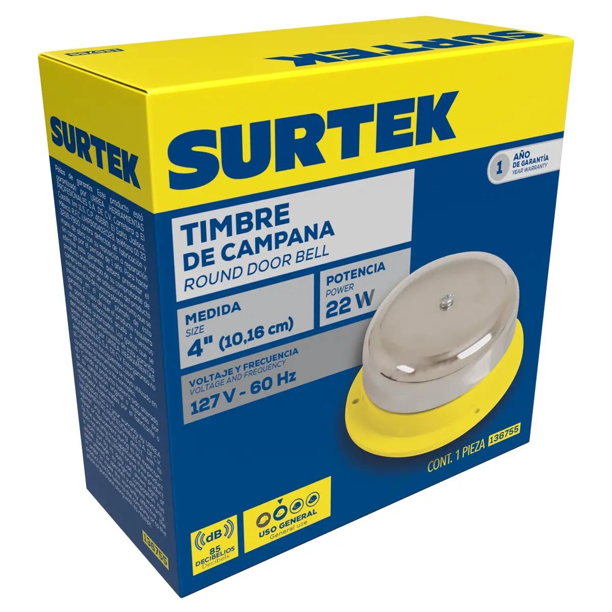 Timbre de Campana 4" 136755 Surtek 5