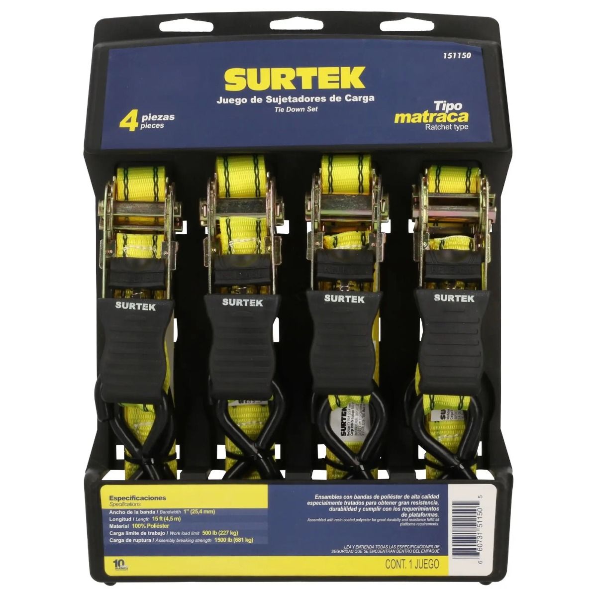 Juego de sujetadores tipo matraca 4Pz 151150 Surtek 7